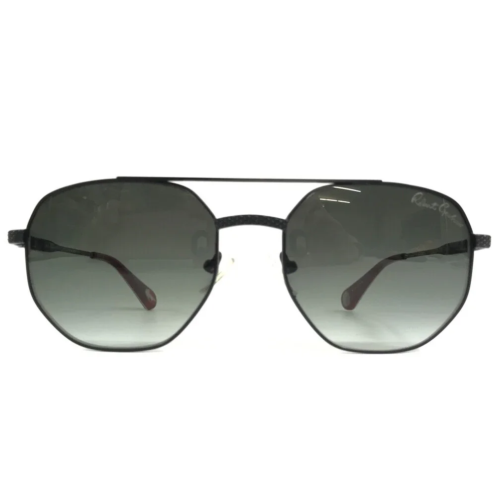 Roberto Graham Sunglasses GIBSON BLK Black Aviator Frame w/ Gray Gradient Lenses